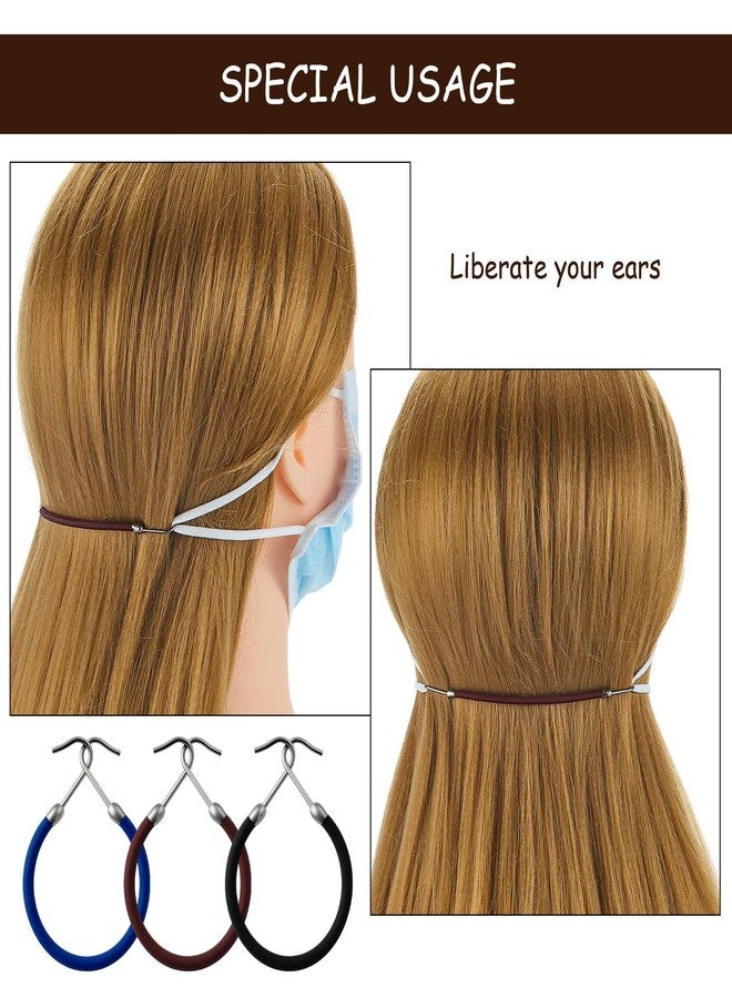 Hotop 15 Pieces Elastic Hook Hair Tie Styling Ponytail Holder Hooks Cord for Long Curly Hair(Burgundy, Blue, Black) - Image 5